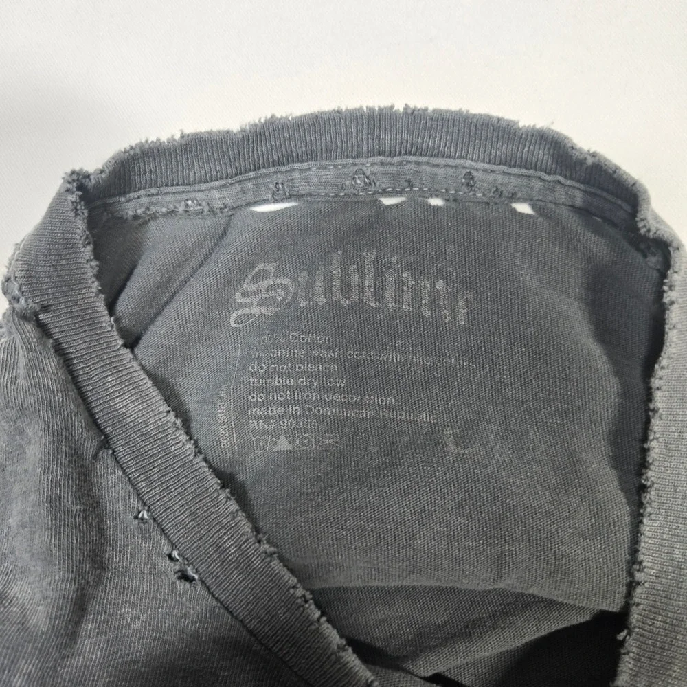 Sublime Sun Graphic T Shirt L Thrashed Distressed Acid Wash Band Tee Grunge Rock